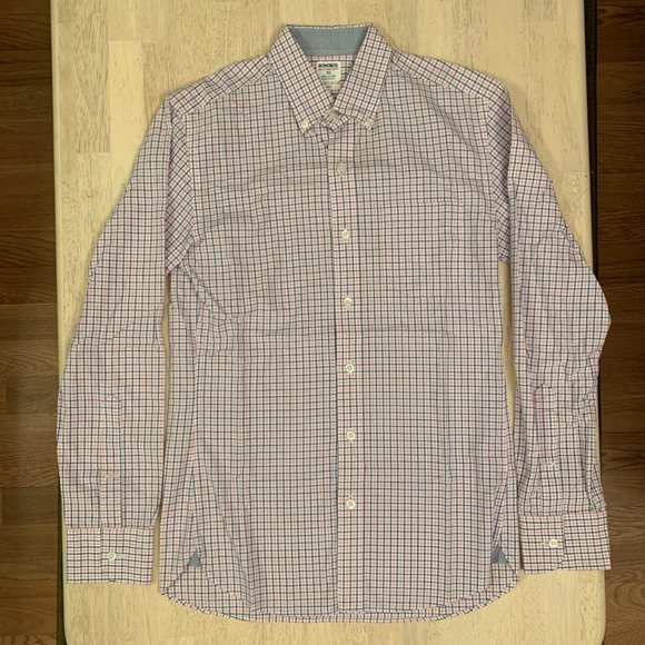 Bonobos Pink Plaid Dress Shirt - Size XS, Slim Fit - Picture 1 of 7